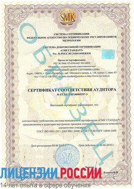 Образец сертификата соответствия аудитора №ST.RU.EXP.00005397-3 Полевской Сертификат ISO/TS 16949
